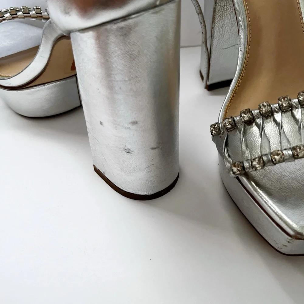 Sam Edelman Ninette Silver Platform Heels Size 7